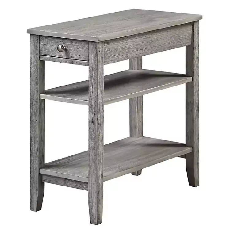 Kirklands Home Double Shelf Wood Accent Table Gray Outlet