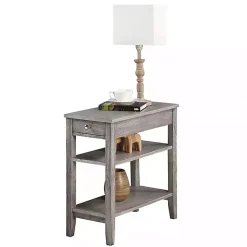 Kirklands Home Double Shelf Wood Accent Table Gray Outlet