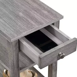Kirklands Home Double Shelf Wood Accent Table Gray Outlet
