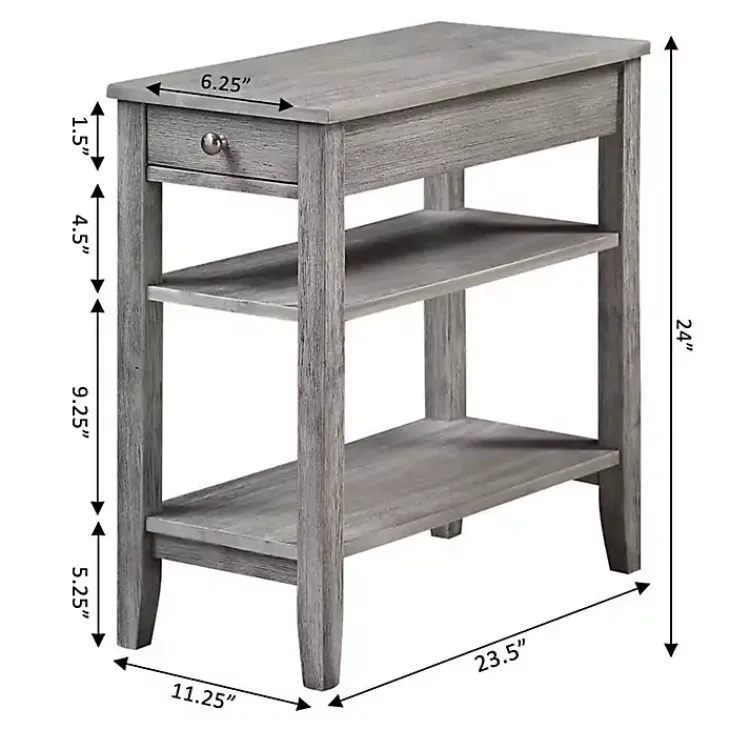 Kirklands Home Double Shelf Wood Accent Table Gray Outlet