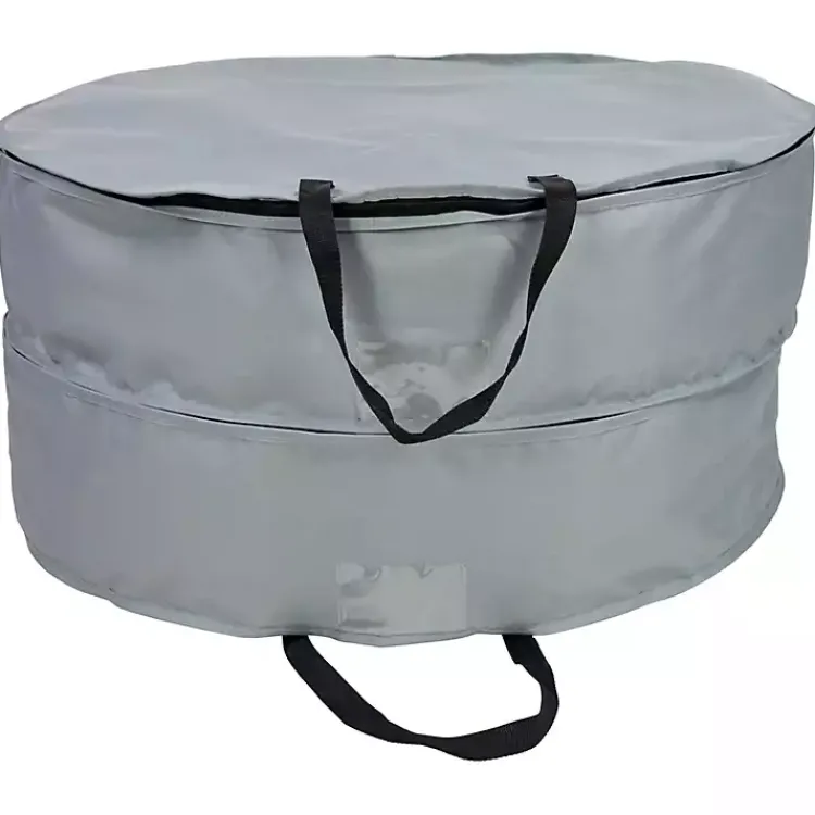 Seasonal Storage>Kirklands Home Double Wreath Storage Bag Gray