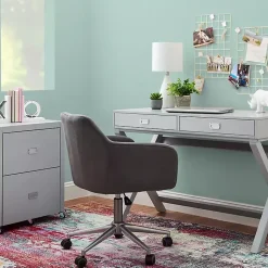 Kirklands Home 2-Drawer X-Frame Desk Gray Best