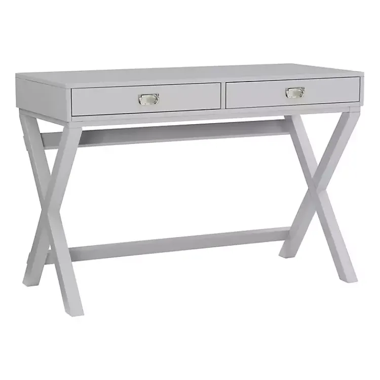 Kirklands Home 2-Drawer X-Frame Desk Gray Best