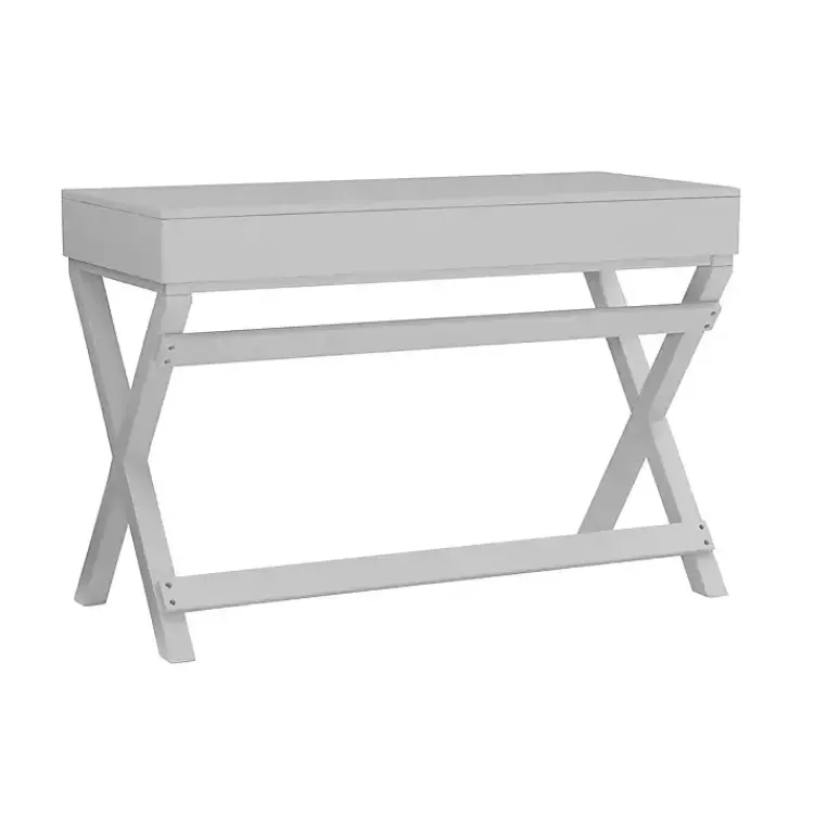 Kirklands Home 2-Drawer X-Frame Desk Gray Best