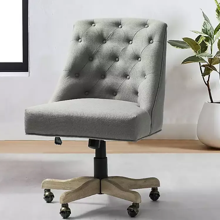 Kirklands Home Dylan Upholstered Office Chair Gray New