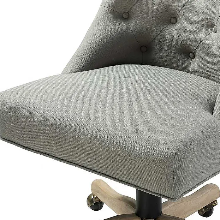 Kirklands Home Dylan Upholstered Office Chair Gray New