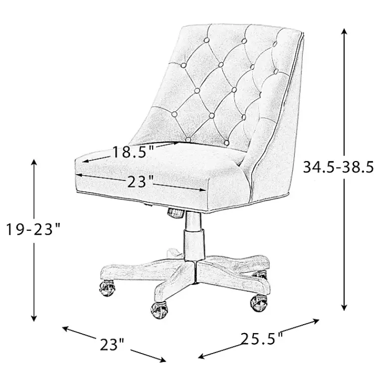 Kirklands Home Dylan Upholstered Office Chair Gray New