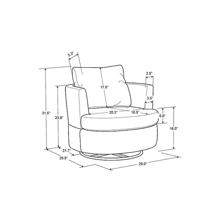 Kirklands Home Elmhurst Swivel Accent Chair Gray Clearance