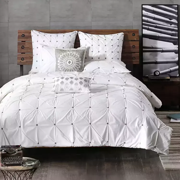 Pillows>Kirklands Home Gray Embroidered Modern Medallion Accent Pillow