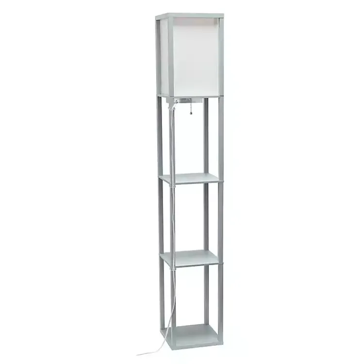 Kirklands Home Etagere Shelf Charging Floor Lamp Gray Outlet