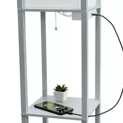 Kirklands Home Etagere Shelf Charging Floor Lamp Gray Outlet