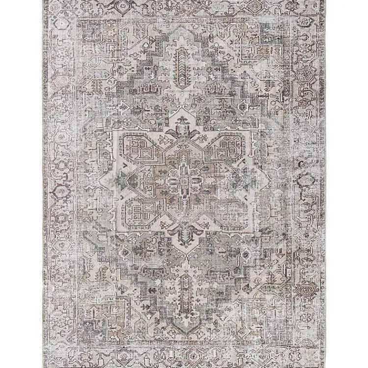 Kirklands Home Faded Embrace Washable Area Rug, 5x7 Gray Discount