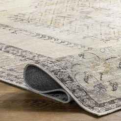 Kirklands Home Gray Faded Medallion Washable Area Rug, 4x6 New