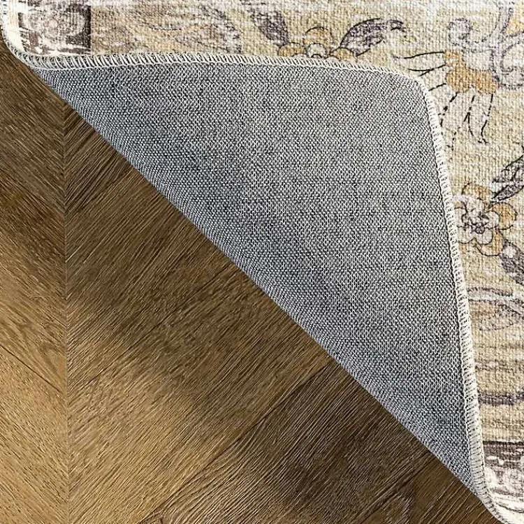 Kirklands Home Gray Faded Medallion Washable Area Rug, 4x6 New