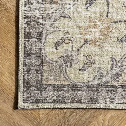 Kirklands Home Gray Faded Medallion Washable Area Rug, 5x8 Best