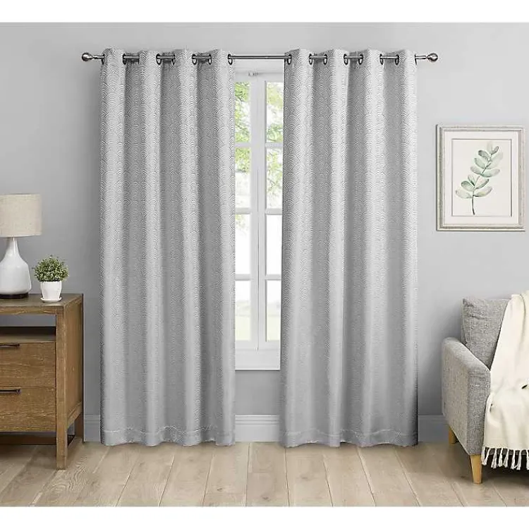 Kirklands Home Fans Blackout Curtain Panel Set, 84 in. Gray Sale