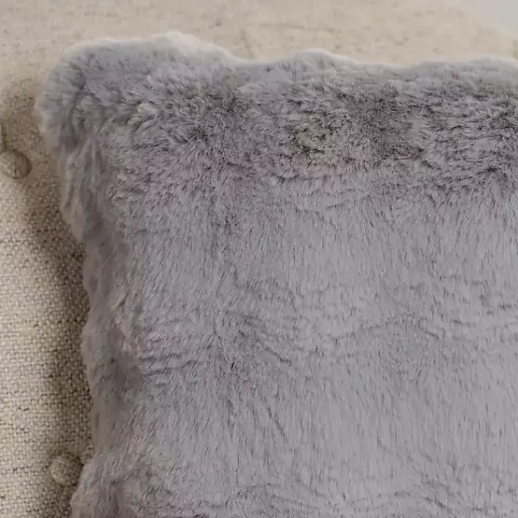 Pillows>Kirklands Home Faux Fur Bubble Pillow Gray