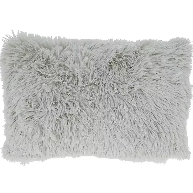 Pillows>Kirklands Home Faux Fur Lumbar Pillow Gray