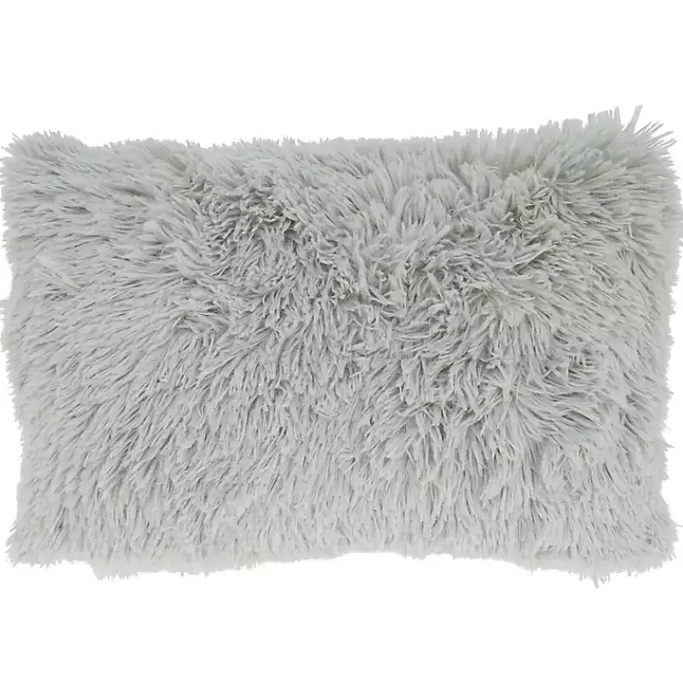 Pillows>Kirklands Home Faux Fur Lumbar Pillow Gray