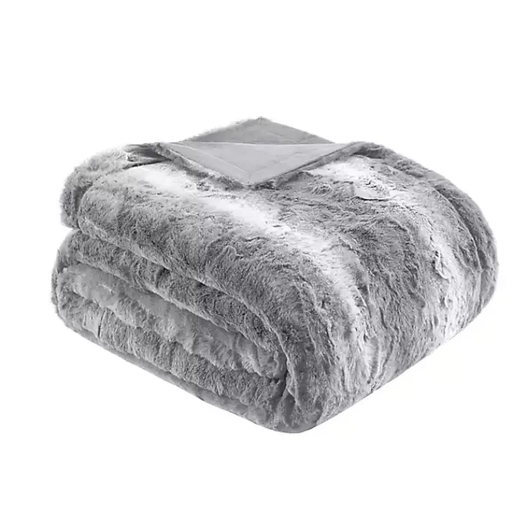 Blankets & Throws>Kirklands Home Faux Fur Oversized Throw Blanket Gray