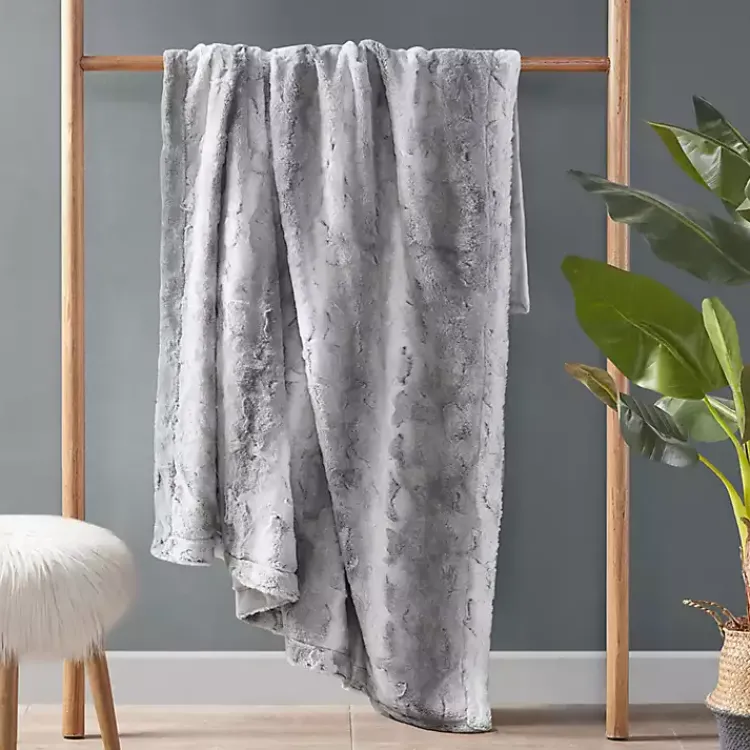 Blankets & Throws>Kirklands Home Faux Fur Oversized Throw Blanket Gray
