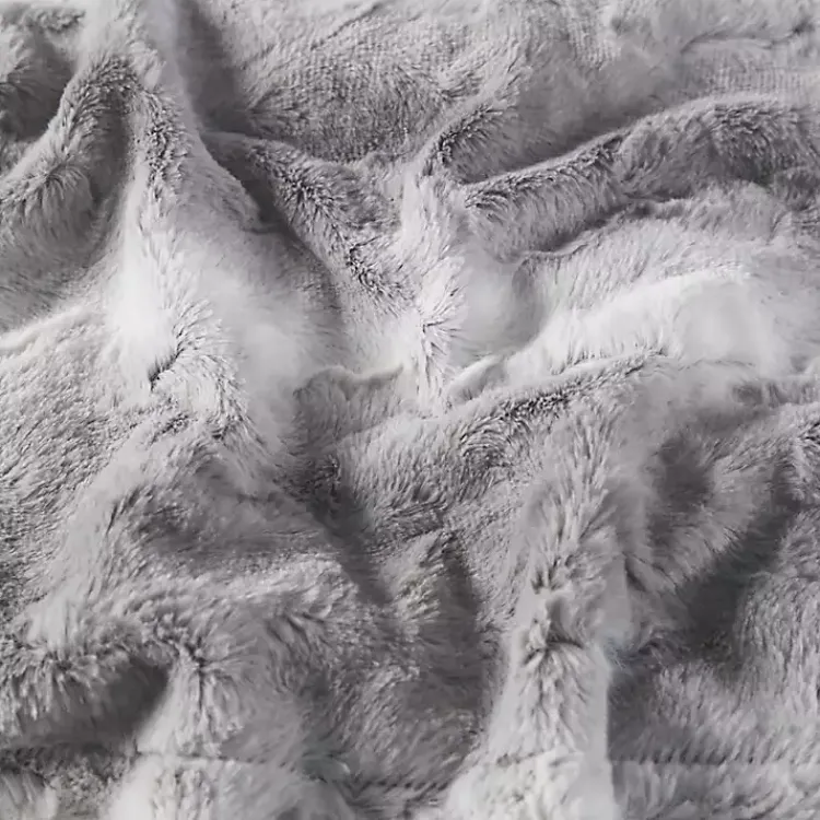 Blankets & Throws>Kirklands Home Faux Fur Oversized Throw Blanket Gray
