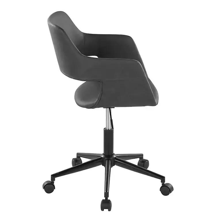 Kirklands Home Faux Leather & Black Marshall Office Chair Gray New