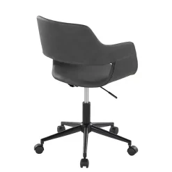 Kirklands Home Faux Leather & Black Marshall Office Chair Gray New