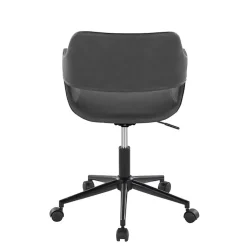 Kirklands Home Faux Leather & Black Marshall Office Chair Gray New