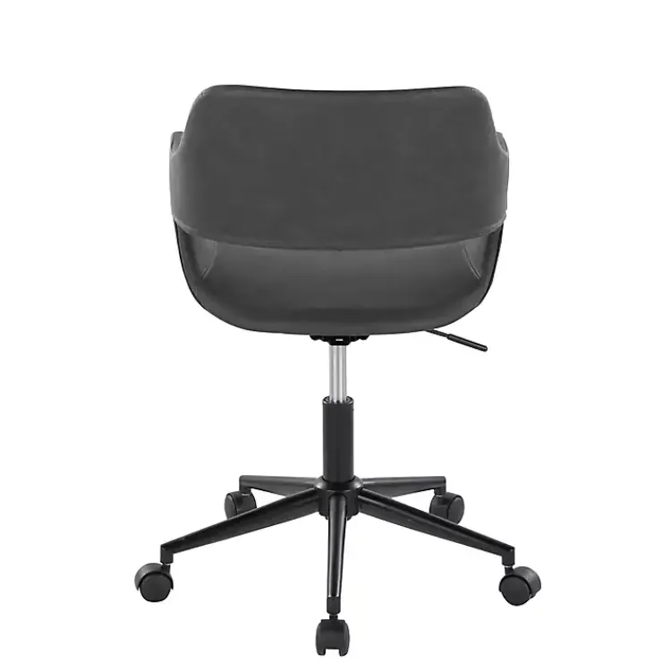 Kirklands Home Faux Leather & Black Marshall Office Chair Gray New