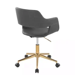 Kirklands Home Faux Leather & Gold Marshall Office Chair Gray Best