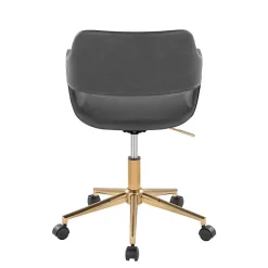 Kirklands Home Faux Leather & Gold Marshall Office Chair Gray Best