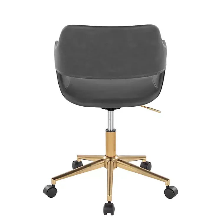 Kirklands Home Faux Leather & Gold Marshall Office Chair Gray Best