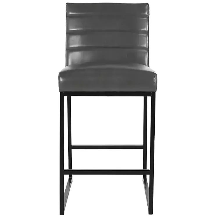 Kirklands Home Faux Leather Armless Counter Stool Gray Discount