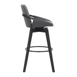 Kirklands Home Faux Leather Baylor Swivel Bar Stool Gray Discount