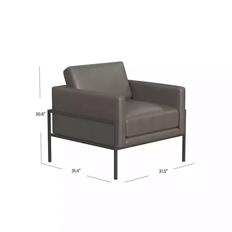 Kirklands Home Faux Leather Black Metal Accent Chair Gray Sale