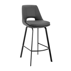 Kirklands Home Faux Leather Carise Swivel Counter Stool Gray Best