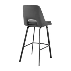 Kirklands Home Faux Leather Carise Swivel Counter Stool Gray Best