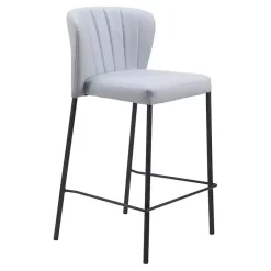 Kirklands Home Faux Leather Liddy Counter Stools, Set of 2 Gray Outlet