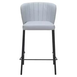 Kirklands Home Faux Leather Liddy Counter Stools, Set of 2 Gray Outlet