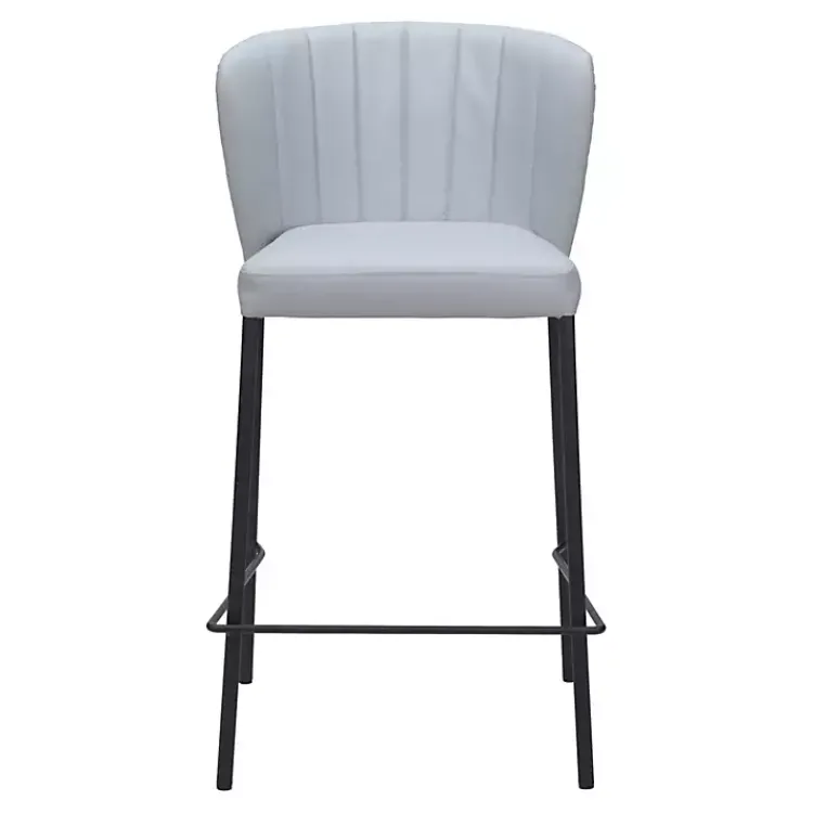 Kirklands Home Faux Leather Liddy Counter Stools, Set of 2 Gray Outlet