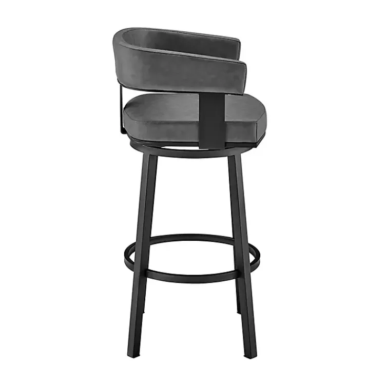 Kirklands Home Faux Leather Lorin Swivel Counter Stool Gray Best