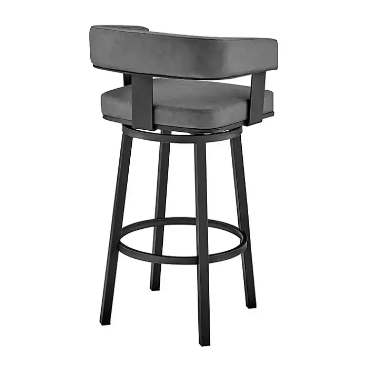 Kirklands Home Faux Leather Lorin Swivel Counter Stool Gray Best