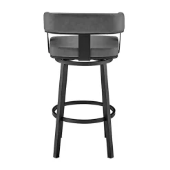 Kirklands Home Faux Leather Lorin Swivel Counter Stool Gray Best