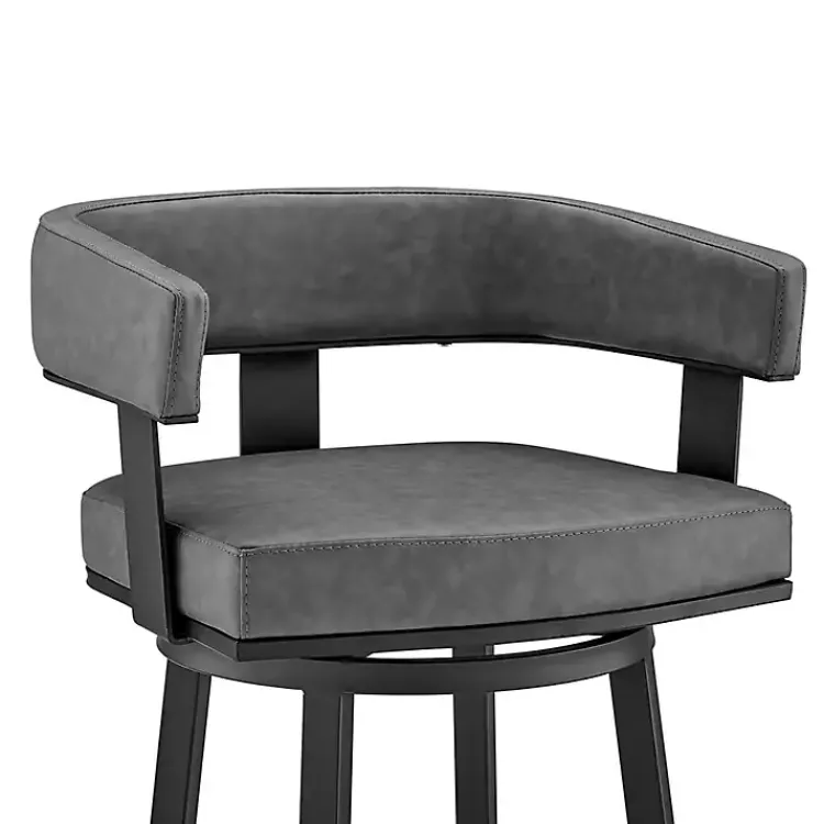 Kirklands Home Faux Leather Lorin Swivel Counter Stool Gray Best