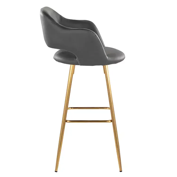Kirklands Home Faux Leather Marge Bar Stools, Set of 2 Gray Best