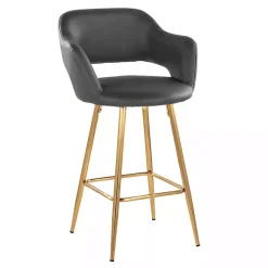 Kirklands Home Faux Leather Marge Counter Stools, Set of 2 Gray Sale