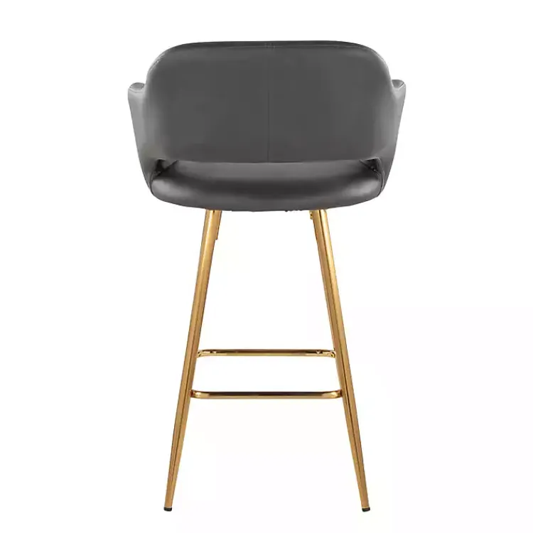 Kirklands Home Faux Leather Marge Counter Stools, Set of 2 Gray Sale