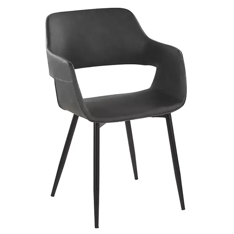 Kirklands Home Faux Leather Marge Dining Chairs, Set of 2 Gray Discount