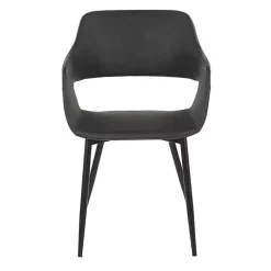 Kirklands Home Faux Leather Marge Dining Chairs, Set of 2 Gray Discount